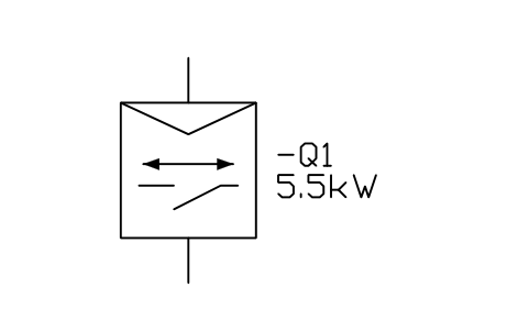Starter, direct, reversing sembolünün önizlemesi, blok IEC_STARTER_REVERSING