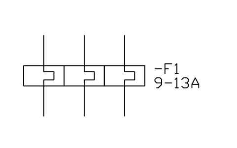 Thermal overload relay, 3P sembolünün önizlemesi, blok IEC_THERMAL_RELAY_3P