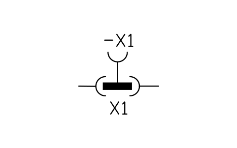 Aperçu du symbole Connecteur mâle-mâle, accès par prise, bloc IEC_CONNECTOR_SOCKET_ACCESS