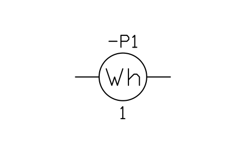 Watt-hour meter sembolünün önizlemesi, blok IEC_ENERGY_METER