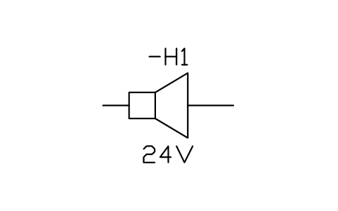 Horn / siren sembolünün önizlemesi, blok IEC_HORN
