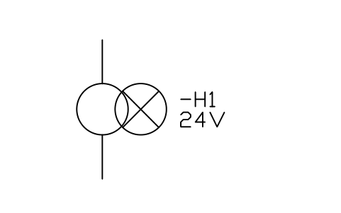 Signal lamp, built-in transformer sembolünün önizlemesi, blok IEC_LAMP_TRANSFORMER