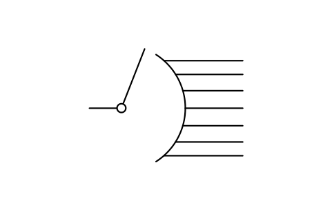 Aperçu du symbole Sélecteur à mouvement simple, sorties, bloc IEC_SELECTOR_SINGLE_OUTLETS
