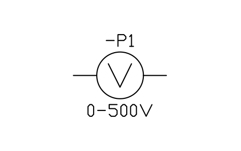 Voltmeter sembolünün önizlemesi, blok IEC_VOLTMETER