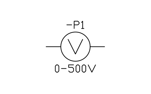 Aperçu du symbole Voltmètre, bloc IEC_VOLTMETER