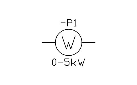 Wattmeter sembolünün önizlemesi, blok IEC_WATTMETER