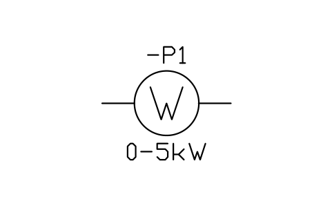 전력계 심볼 미리보기, 블록 IEC_WATTMETER