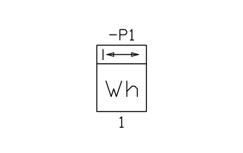 Watt-hour meter, both ways sembolünün önizlemesi, blok IEC_WH_METER_BOTH_WAYS