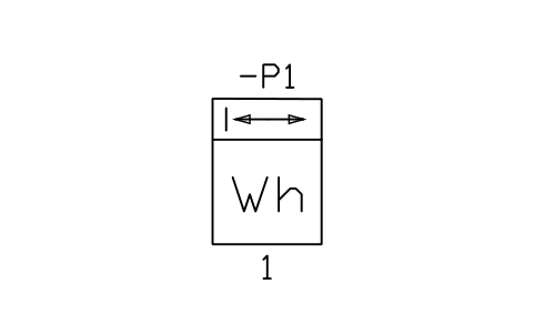 Aperçu du symbole Compteur d'énergie active, deux sens, bloc IEC_WH_METER_BOTH_WAYS