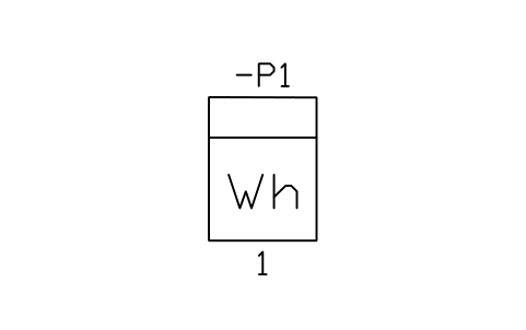 Aperçu du symbole Compteur d'énergie active, forme rectangulaire, bloc IEC_WH_METER_BOX