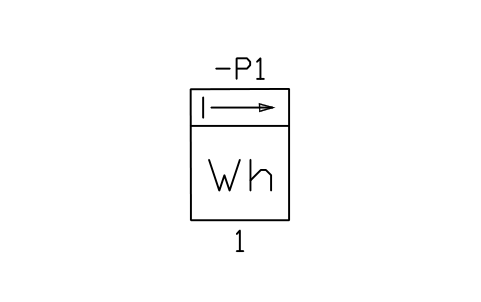 Aperçu du symbole Compteur d'énergie active, départ jeu de barres, bloc IEC_WH_METER_FROM_BUSBAR