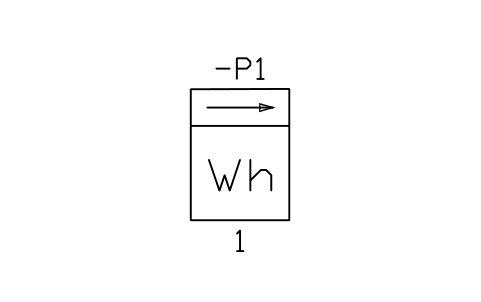 Aperçu du symbole Compteur d'énergie active, un sens, bloc IEC_WH_METER_ONE_WAY
