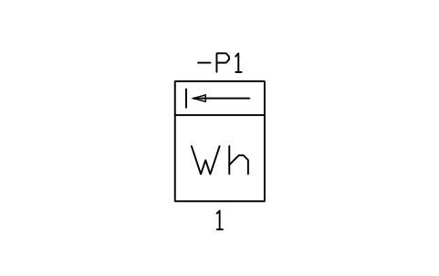 Aperçu du symbole Compteur d'énergie active, arrivée jeu de barres, bloc IEC_WH_METER_TO_BUSBAR