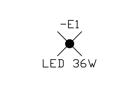 Emergency luminaire, special circuit sembolünün önizlemesi, blok IEC_EMERGENCY_LUMINAIRE