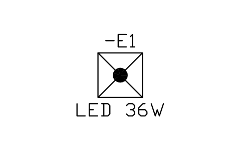 Emergency luminaire, self-contained sembolünün önizlemesi, blok IEC_EMERGENCY_LUMINAIRE_SELF