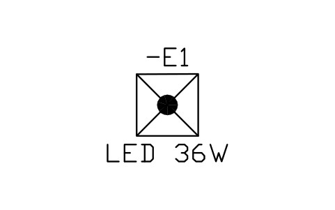 Anteprima del simbolo Apparecchio di emergenza autonomo, blocco IEC_EMERGENCY_LUMINAIRE_SELF