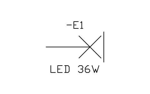 Lighting outlet on wall sembolünün önizlemesi, blok IEC_LIGHT_OUTLET_WALL