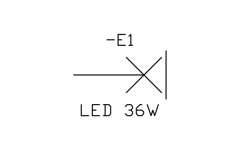 Anteprima del simbolo Punto luce a parete, blocco IEC_LIGHT_OUTLET_WALL
