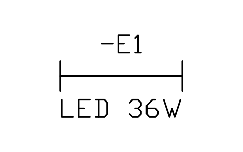 Luminaire, fluorescent lamp sembolünün önizlemesi, blok IEC_LUMINAIRE