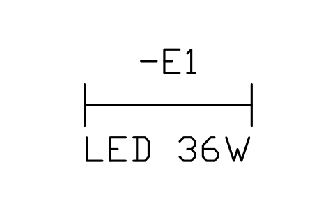 Aperçu du symbole Luminaire à lampe fluorescente, bloc IEC_LUMINAIRE