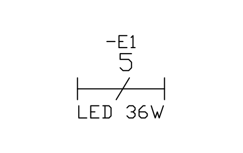 Luminaire, five tubes sembolünün önizlemesi, blok IEC_LUMINAIRE_5_TUBES