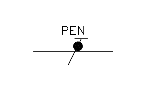 Aperçu du symbole Conducteur PEN (protection et neutre), bloc IEC_PEN_CONDUCTOR