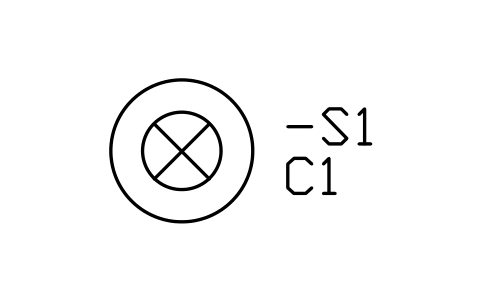Aperçu du symbole Bouton-poussoir avec voyant, bloc IEC_PUSH_BUTTON_LAMP