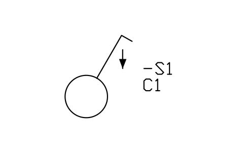 Pull-cord switch sembolünün önizlemesi, blok IEC_SWITCH_PULL_CORD