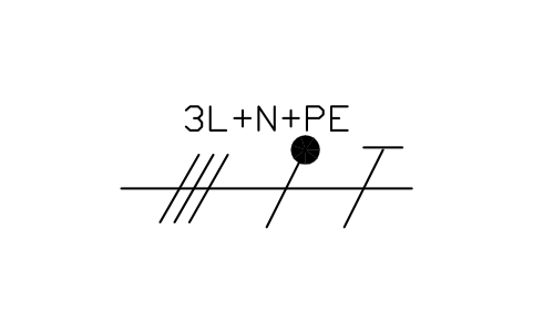 3-phase wiring with N and PE sembolünün önizlemesi, blok IEC_WIRING_3P_N_PE