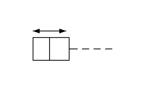 Actuator, pneumatic, double action sembolünün önizlemesi, blok IEC_ACT_PNEUMATIC_DOUBLE
