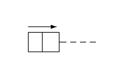 Aperçu du symbole Commande pneumatique à simple effet, bloc IEC_ACT_PNEUMATIC_SINGLE