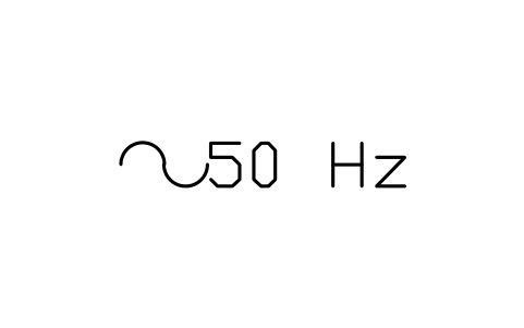 Alternating current, 50 Hz sembolünün önizlemesi, blok IEC_AC_FREQUENCY