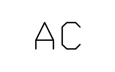 Aperçu du symbole Courant alternatif, forme textuelle, bloc IEC_MARK_AC_TEXT