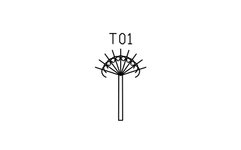 Palm, fan palm, 3500 sembolünün önizlemesi, blok ENT_PALM_FAN
