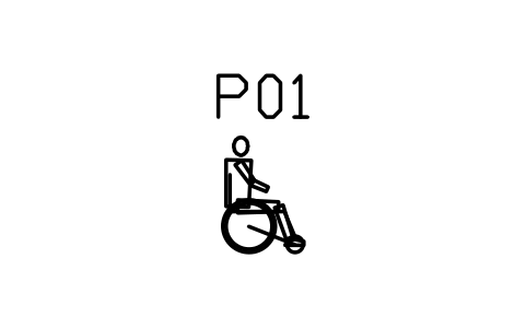 Person in wheelchair, side view sembolünün önizlemesi, blok ENT_PERSON_WHEELCHAIR