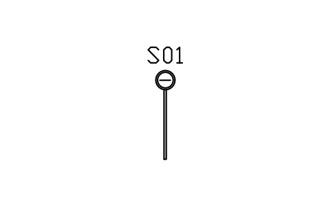 Road sign on pole, 2800 sembolünün önizlemesi, blok ENT_ROAD_SIGN