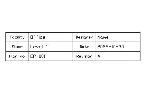 Preview of the Plan information block symbol, block ESC_BOX_PLAN_INFO