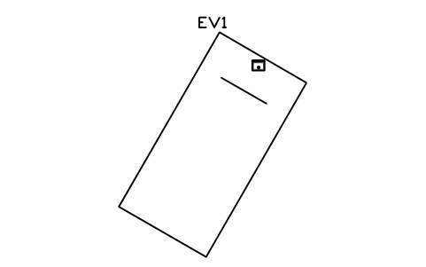 Preview of the Angled bay 60 degrees, pedestal symbol, block EVC_BAY_ANGLED