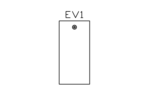 Preview of the Motorcycle bay 1200 x 2500 symbol, block EVC_BAY_MOTO