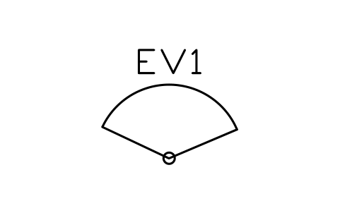 Preview of the Cable management arm 800 symbol, block EVC_CABLE_ARM