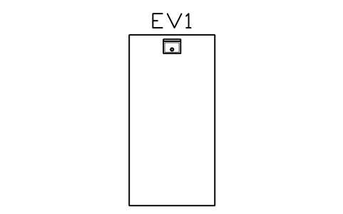 Preview of the Golf cart bay 1500 x 3000 symbol, block EVC_GOLFCART
