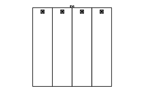 Preview of the Bus depot, 4 bays with masts symbol, block EVC_LAYOUT_BUS_DEPOT