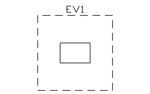 Preview of the Equipment clearance zone 3000 x 3000 symbol, block EVC_ZONE_CLEAR_3000