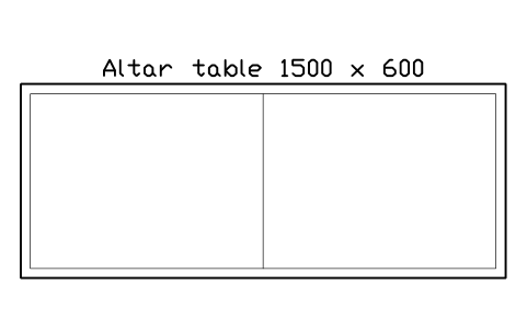 Aperçu du symbole Altar table 1500 x 600, bloc EVT_ALTAR_TABLE