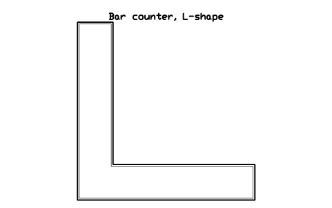 Aperçu du symbole Bar counter, L-shape, bloc EVT_BAR_L