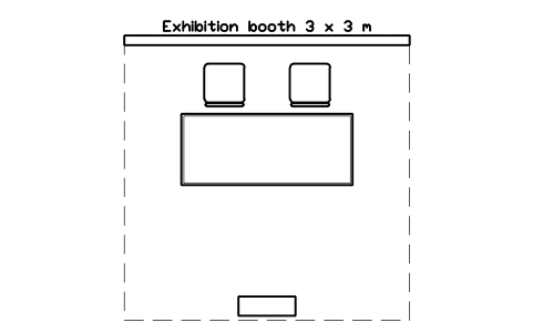 Aperçu du symbole Exhibition booth 3 x 3 m, bloc EVT_BOOTH_3X3