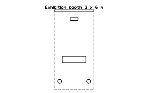 Aperçu du symbole Exhibition booth 3 x 6 m, bloc EVT_BOOTH_3X6