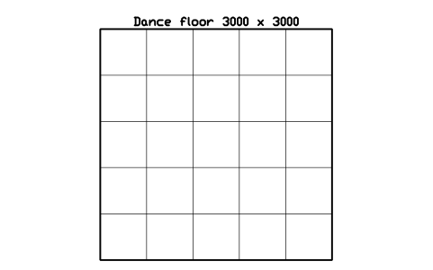 Aperçu du symbole Dance floor 3000 x 3000, bloc EVT_DANCE_FLOOR_3000