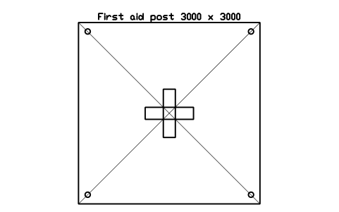 Aperçu du symbole First aid post 3000 x 3000, bloc EVT_FIRST_AID_POST