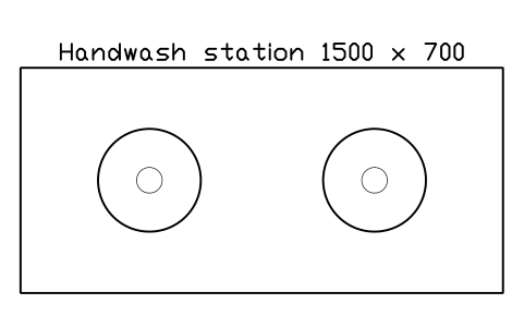 Aperçu du symbole Handwash station 1500 x 700, bloc EVT_HANDWASH